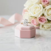 Oval 4ct Diamond Solid Gold Solitaire Engagement Ring-Black Diamonds New York