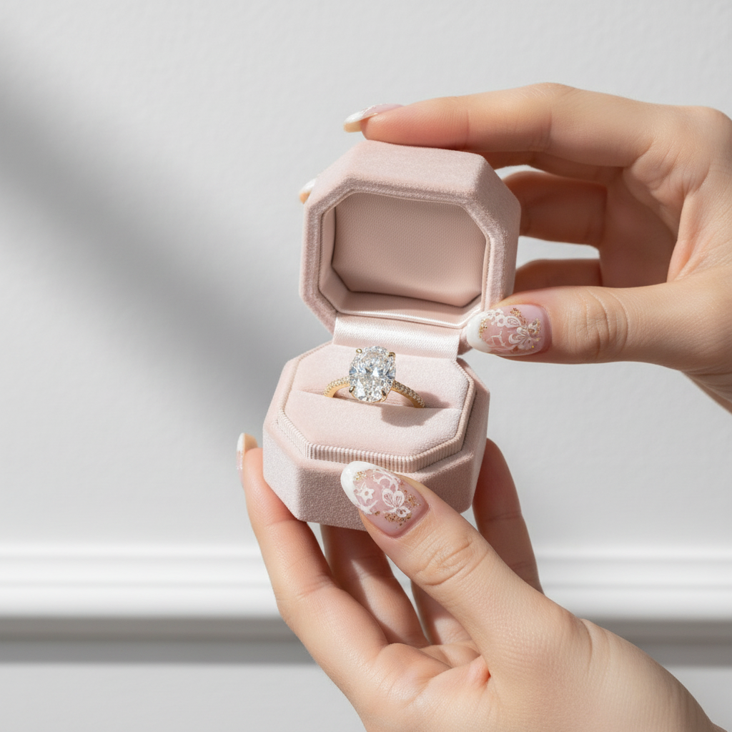 Oval 4ct Diamond Solid Gold Solitaire Engagement Ring-Black Diamonds New York