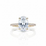 Oval 4ct Diamond Option Solid Gold Solitaire Engagement Ring-Black Diamonds New York