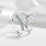 Oval Cut 2.0 Ct Diamond Solitaire Wedding Ring Set-Black Diamonds New York