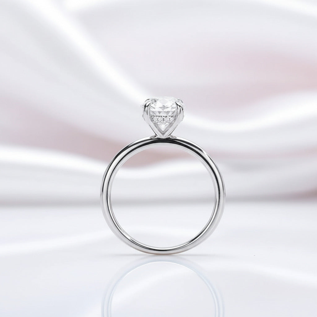 Oval Cut 2.0 Ct Diamond Option Solitaire Wedding Ring Set-Black Diamonds New York