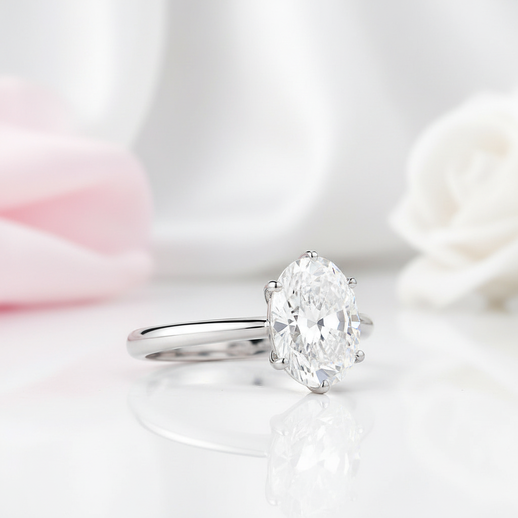 Oval Cut Diamond Option Engagement Ring-Black Diamonds New York