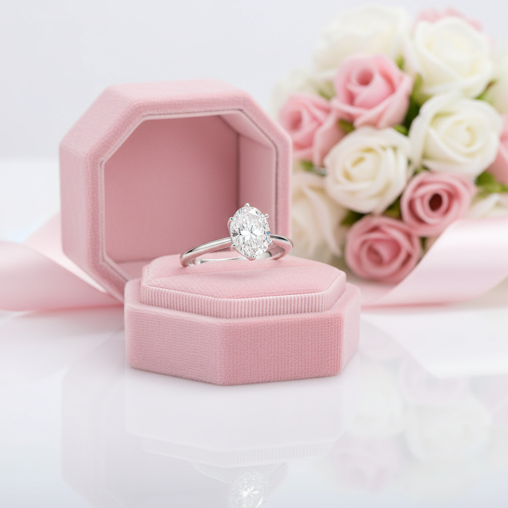 Oval Cut Diamond Option Engagement Ring-Black Diamonds New York