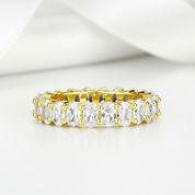 Oval Cut Diamond Option Eternity Wedding Band in Yellow Gold-Black Diamonds New York