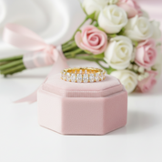 Oval Cut Diamond Option Eternity Wedding Band in Yellow Gold-Black Diamonds New York