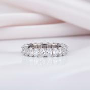 Oval Cut Diamond Option Eternity Wedding Ring Band Jewelry-Black Diamonds New York