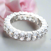 Oval Cut Diamond Eternity Wedding Ring Band Jewelry-Black Diamonds New York