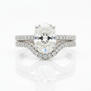 Oval Cut Diamond Option Bridal Ring Set Wedding Band-Black Diamonds New York