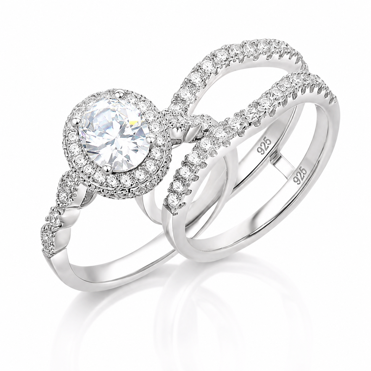 Oval Cut Diamond Option Halo Engagement Ring Set-Black Diamonds New York