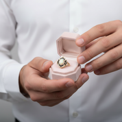 Oval Cut Opal Flower Engagement Ring-Black Diamonds New York