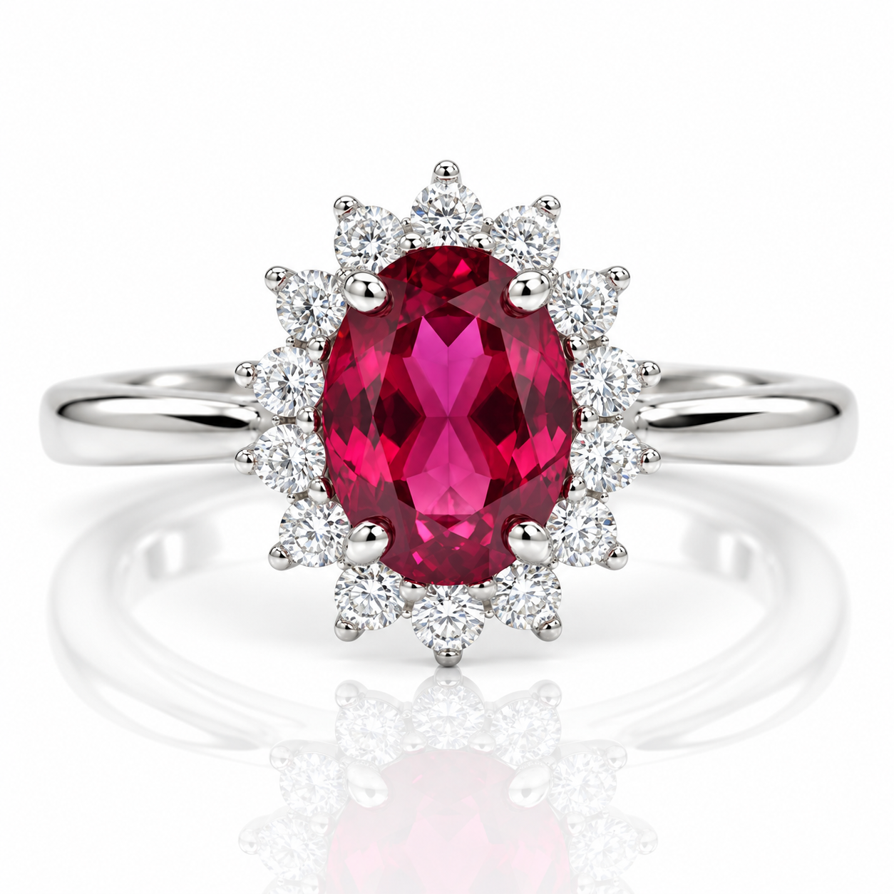 Oval Cut Ruby Engagement Ring-Black Diamonds New York