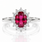 Oval Cut Ruby Engagement Ring-Black Diamonds New York