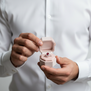 Oval Cut Ruby Engagement Ring-Black Diamonds New York