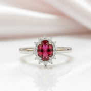 Oval Cut Ruby Engagement Ring-Black Diamonds New York
