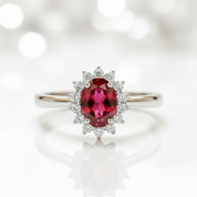 Oval Cut Ruby Engagement Ring-Black Diamonds New York