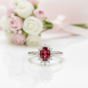 Oval Cut Ruby Engagement Ring-Black Diamonds New York