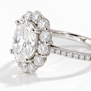 Oval Diamond Option Halo Engagement Ring-Black Diamonds New York
