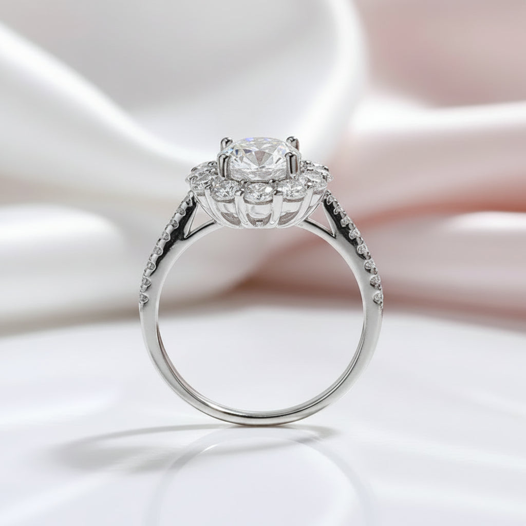 Oval Diamond Option Halo Engagement Ring-Black Diamonds New York