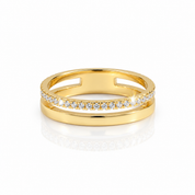 Pave Moissanite Double Band Wedding Ring-Black Diamonds New York