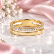 Pave Moissanite Double Band Wedding Ring-Black Diamonds New York