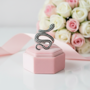Paved Diamond Option Snake Ring-Black Diamonds New York