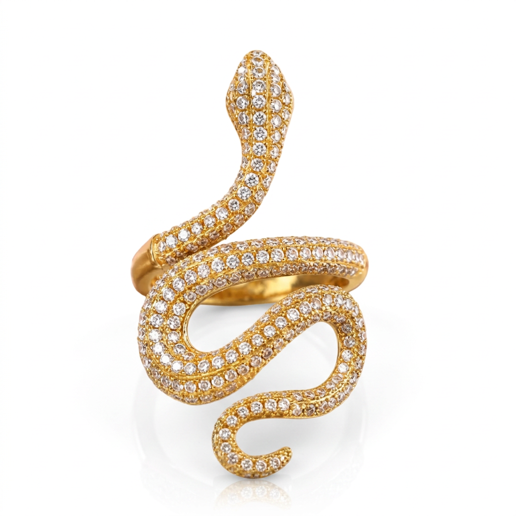 Paved Diamond Option Snake Ring-Black Diamonds New York