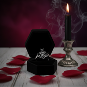 Pear-Cut Black Spinel Gothic Ring-Black Diamonds New York