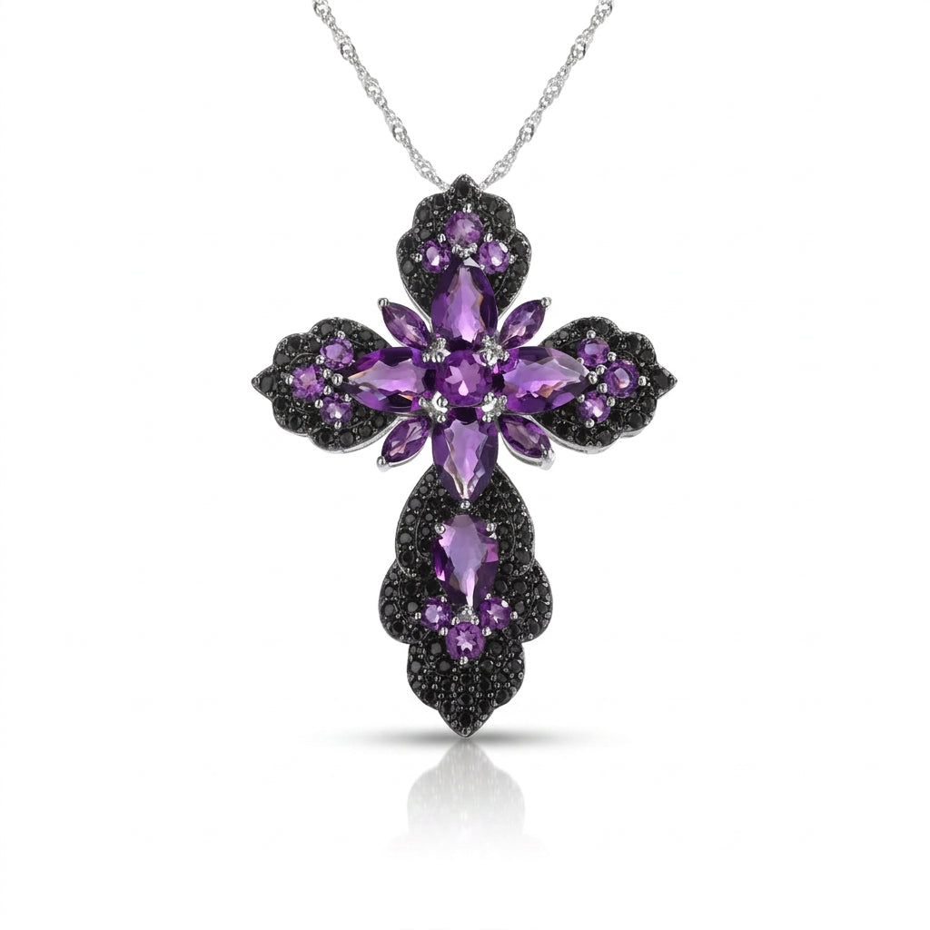 Pear-cut Gemstone Mystical Necklace-Black Diamonds New York