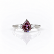 Pear Cut Alexandrite with Diamond Option Engagement Ring-Black Diamonds New York
