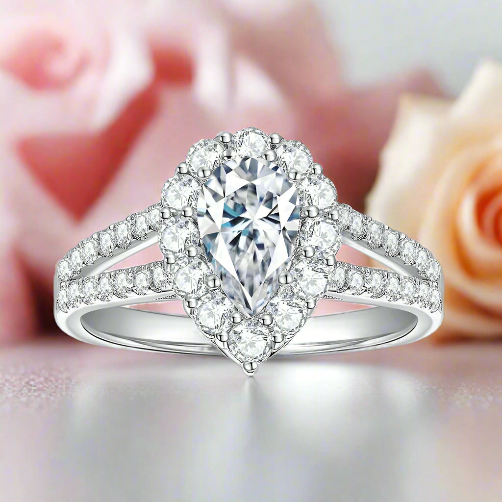 Pear Cut Diamond Engagement Ring-Black Diamonds New York