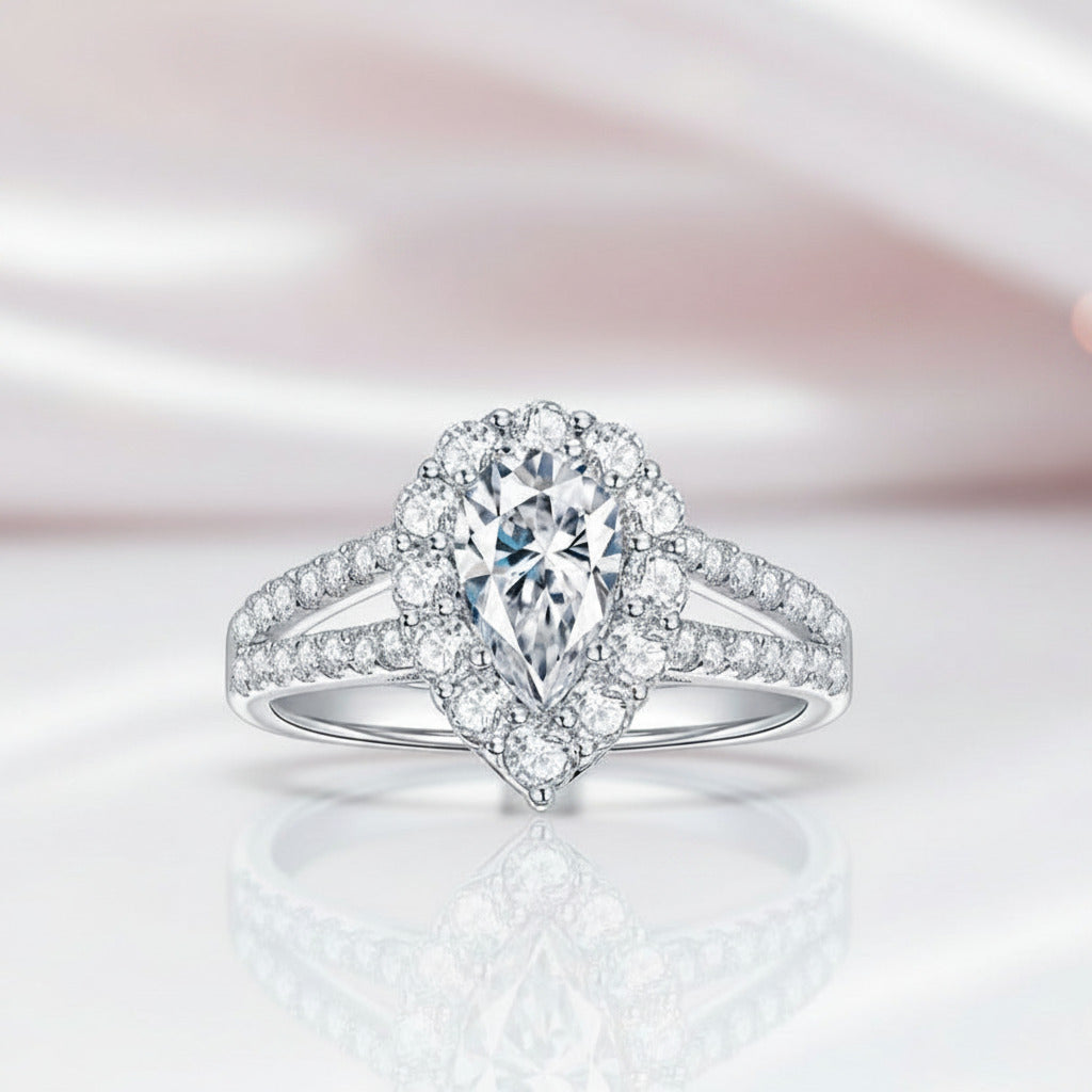 Pear Cut Diamond Option Engagement Ring-Black Diamonds New York