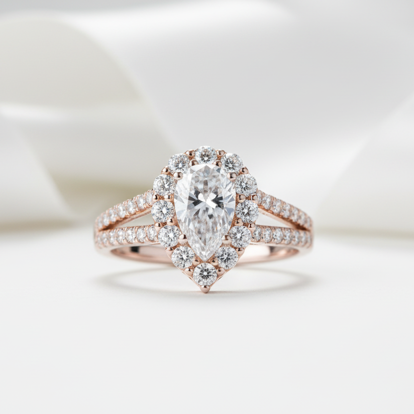 Pear Cut Diamond Engagement Ring-Black Diamonds New York