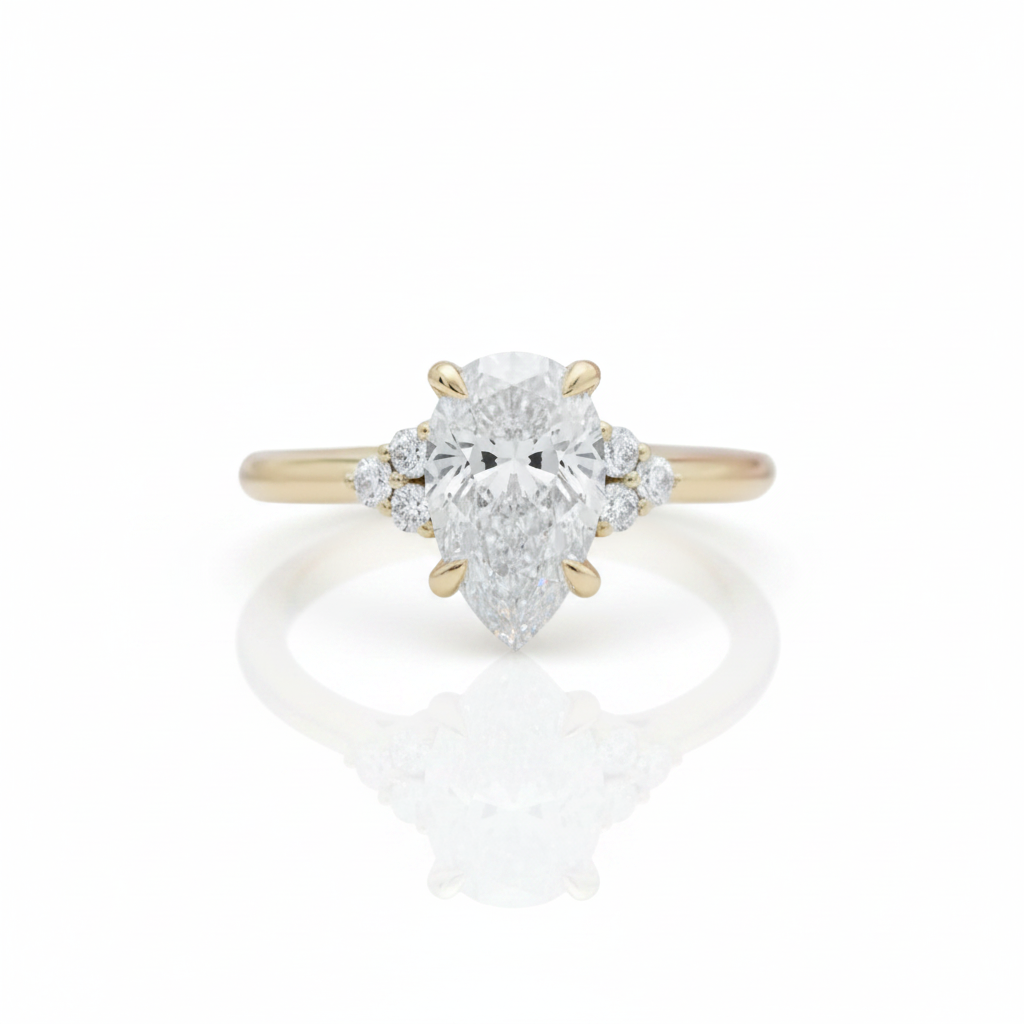 Pear Cut Diamond Option Engagement Ring