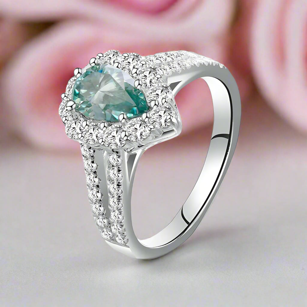 Pear Cut Diamond Engagement Ring-Black Diamonds New York