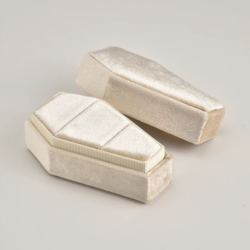 Married Till Buried Personalized Coffin Ring Box-Black Diamonds New York