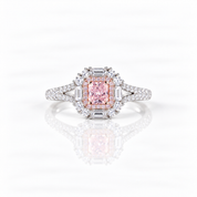 Pink Cushion Cut Diamond Option Engagement Ring-Black Diamonds New York