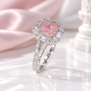 Pink Cushion Cut Diamond Option Engagement Ring-Black Diamonds New York