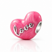Pink Heart Love with Bow-knot Charm-Black Diamonds New York