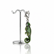 Pirate Green Lizard Chameleon Pendant-Black Diamonds New York