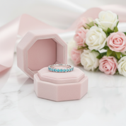 Full Eternity Light Aquamarine Blue Wedding Band-Black Diamonds New York