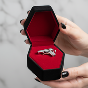 Pistol Gun Diamond Option Punk Charm Pendant-Black Diamonds New York