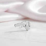 Pistol Gun Diamond Option Punk Charm Pendant-Black Diamonds New York