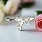 Pistol Gun Diamond Punk Charm Pendant-Black Diamonds New York
