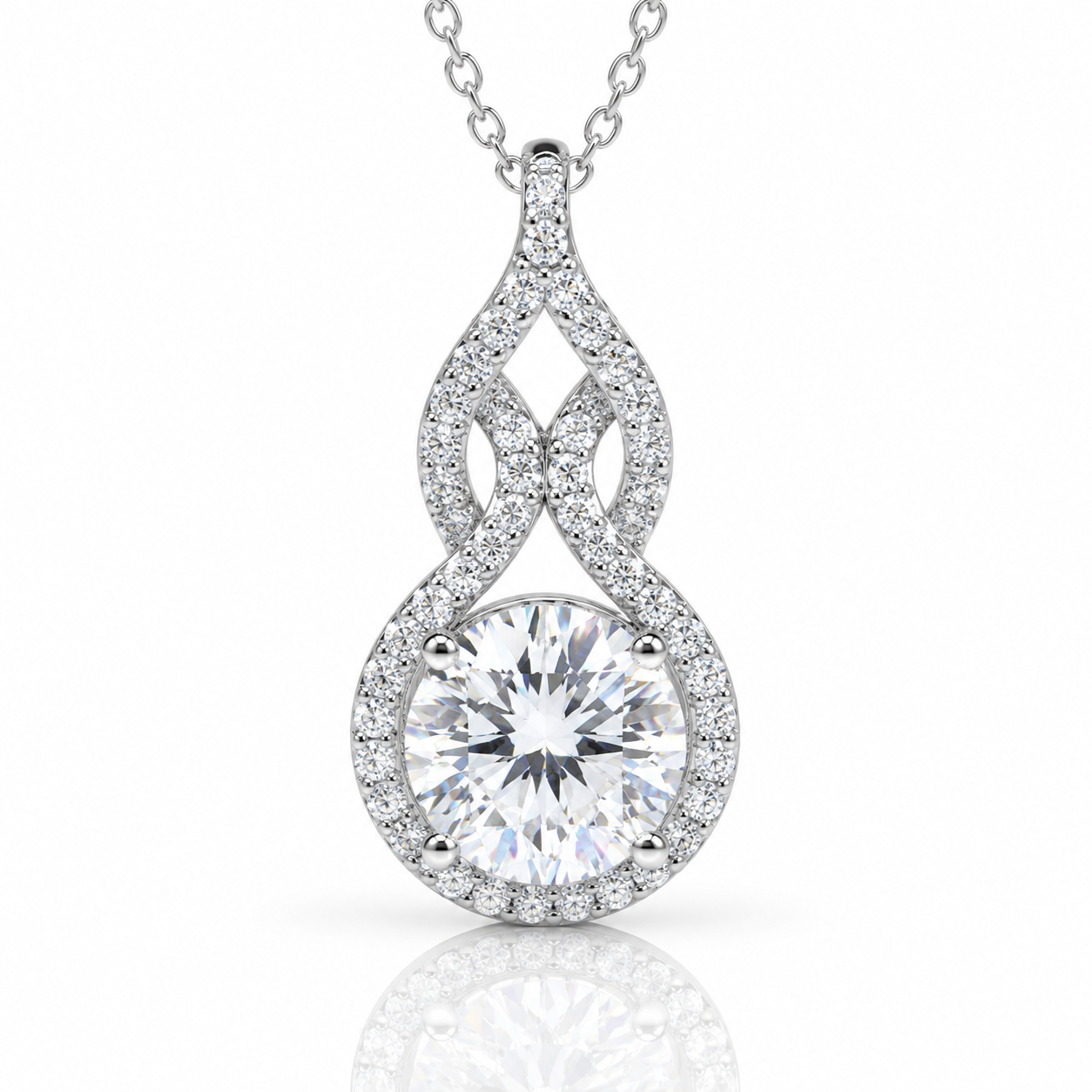 Pouring Shiny Diamond Option Necklace-Black Diamonds New York