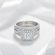 Princess Cross Cut Diamond Option Ring Set-Black Diamonds New York
