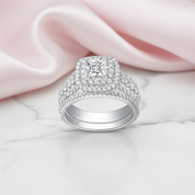 Princess Cross Cut Diamond Option Ring Set-Black Diamonds New York