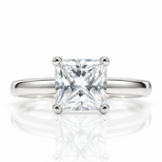 Princess Cut 1.0 Ct Sparkling Diamond Option Classic 4 Claw Engagement Ring-Black Diamonds New York