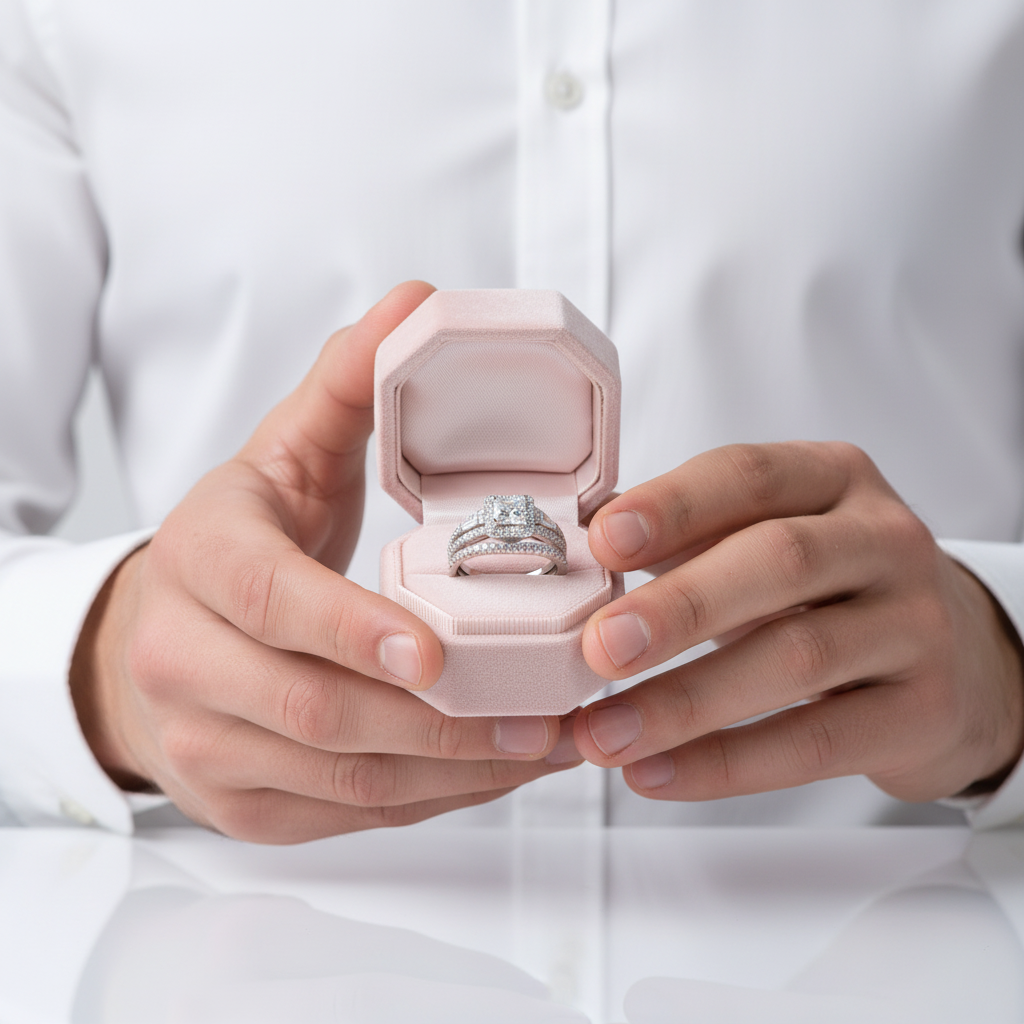 Princess Cut Diamond Option Halo Engagement Ring-Black Diamonds New York