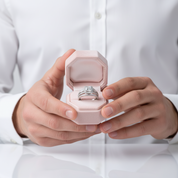 Princess Cut Diamond Option Halo Engagement Ring-Black Diamonds New York