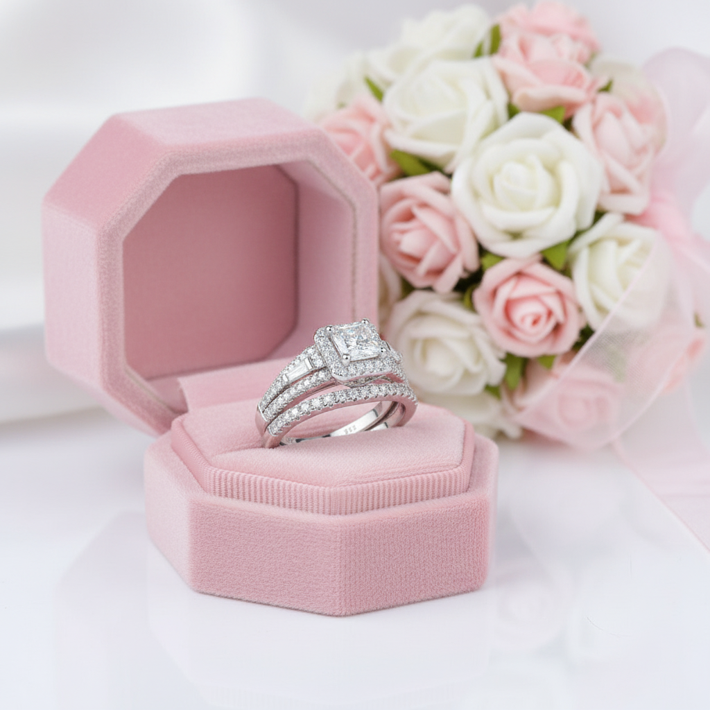 Princess Cut Diamond Option Halo Engagement Ring-Black Diamonds New York